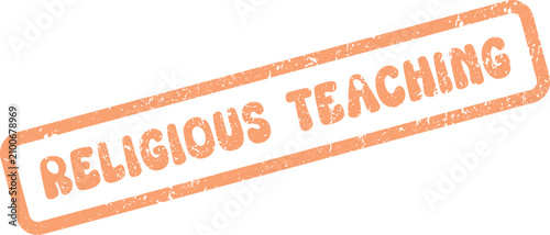 Tableau sur toile An orange textured rubber stamp illustrating the fundamental principles of relig