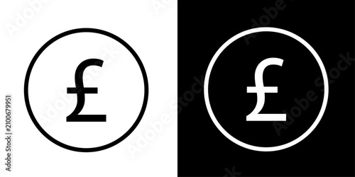 Cuadro en lienzo Pound sterling coin icon, for British currency, UK payment, and international fi