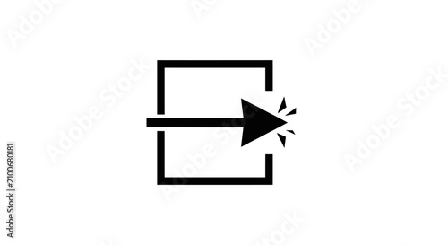 Tableau sur toile Black arrow pointing right in box.