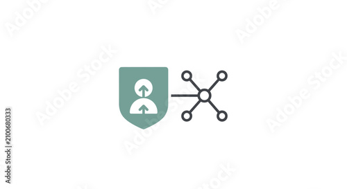 Slika na platnu Shield icon with network connection.