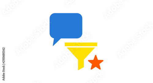 Konstfotografi Communication speech bubble and star icons.