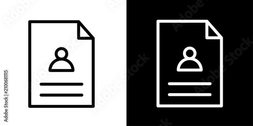 Resume icon with profile photo, for CV, job application, and hiring apps