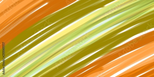 Abstract Flowing Brush Stroke Background with Soft Color Blends orange and green stripes 