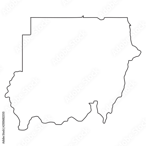 Sudan state border outline ...
