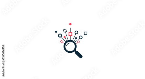 Fotografie Magnifying glass with colorful lines.