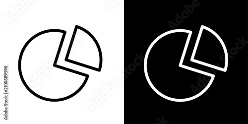 Foto Line style pie chart icon, ideal for data analytics, statistics, and business reporting apps