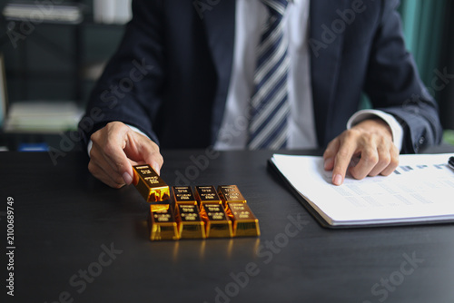 Quadro su tela Gold investment Concept