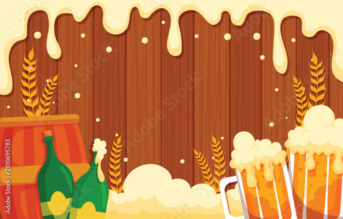 Foto Wheat sheafs with melted chocolate border