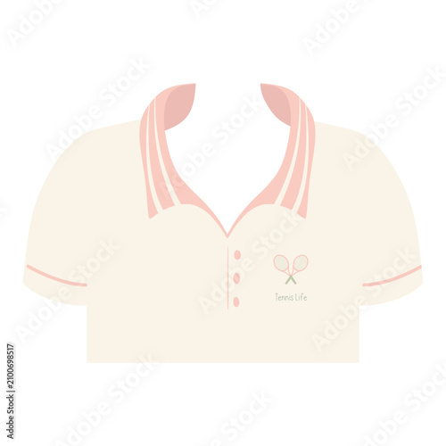 Tennis themed uniform polo shirt with rackets