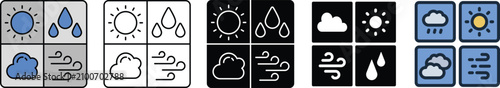 Photos Weather icon collection for climate forecast and meteorological applications