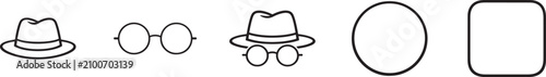 Foto Incognito icon set in outline, solid, circle and square styles for private browsing and secure apps