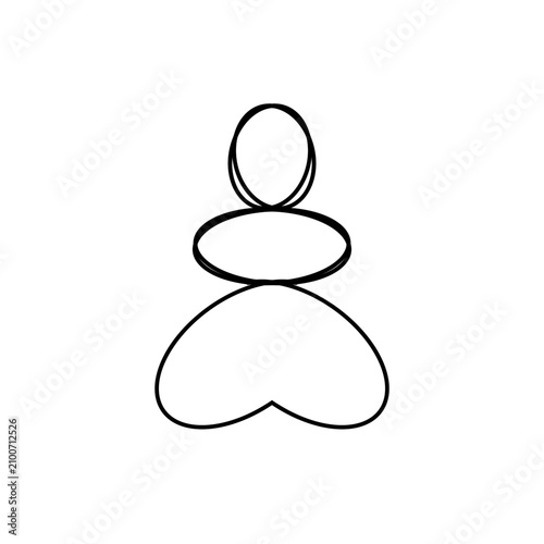 Man woman meditating logo zen , relax illustration on white background 