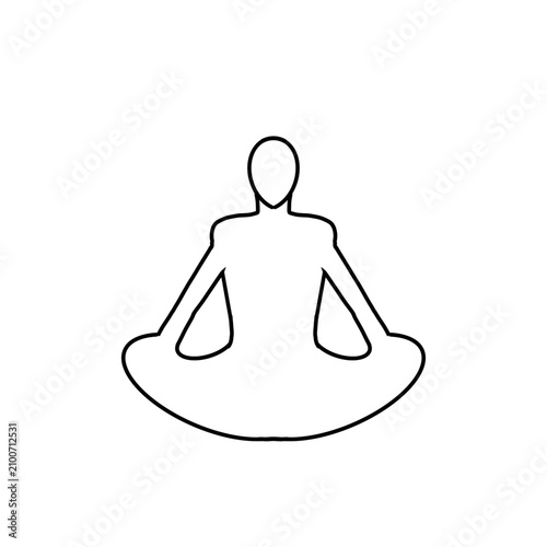 Man woman meditating logo zen , relax illustration on white background 