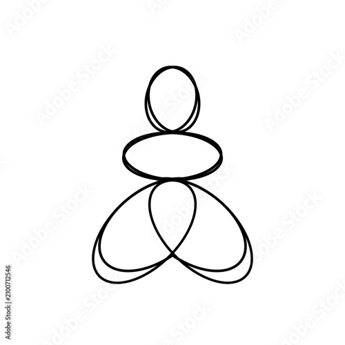 Man woman meditating logo zen , relax illustration on white background 