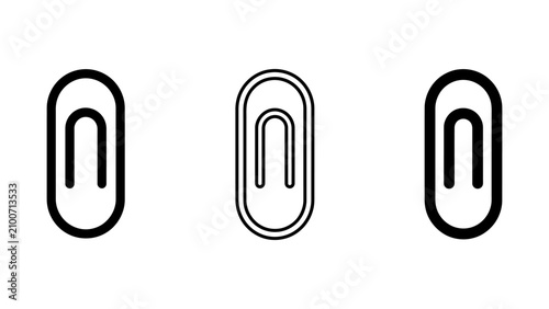 Bilde på lerret Stationery paper icon set in varied line and solid graphic styles with paperclip