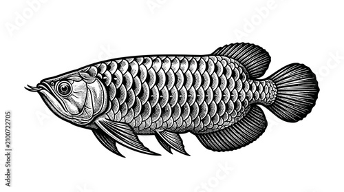 Fotografie Detailed illustration of a silver fish.