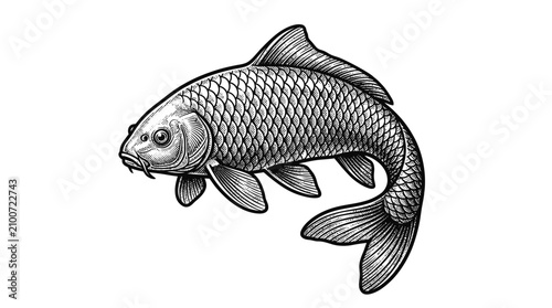Foto Detailed illustration of a single fish.