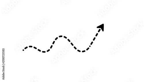 Obraz na płótnie Black dotted arrow line going up