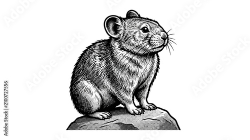 Cuadro en lienzo Detailed drawing of a small rodent.