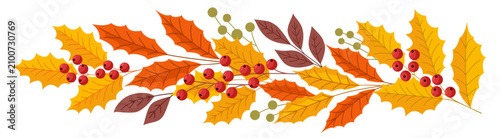 Autumn seasonal banner with colorful leaves
