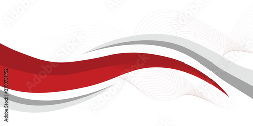 Creative abstract background featuring flowing red and gray line waves with modern gradient composition.