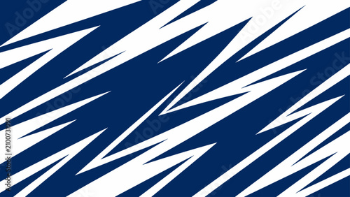 Vászonkép Abstract Blue and White Zigzag Pattern with Jagged Geometric Lines