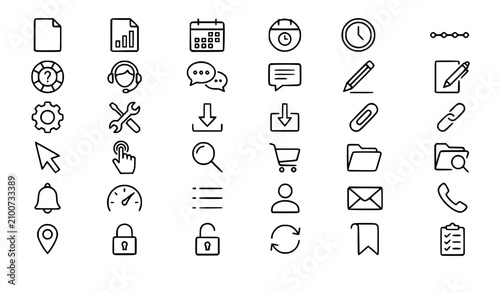 Premium Minimal Line Business Website Interface Icons Editable Stroke Vector Collection