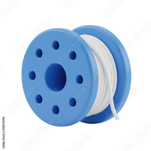 3D render spool of thread icon graphic 