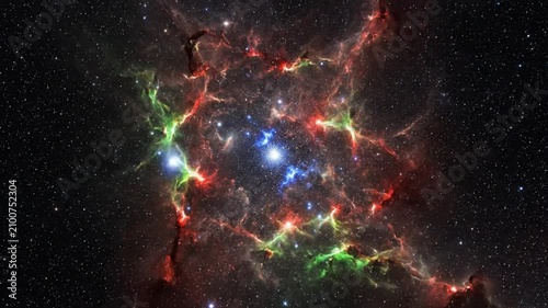 Mesmerizing Cosmic Nebula in Deep Space with Colorful Light and Sparkling Stars, Artistic Universe