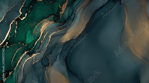 Emerald Gold Luxury Marble Texture Abstract Background
