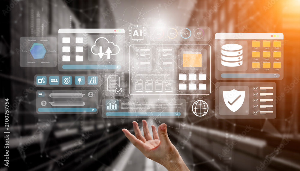 Fototapeta premium Digital file management system improves collaboration, enhances workflow, and supports secure cloud storage Parse