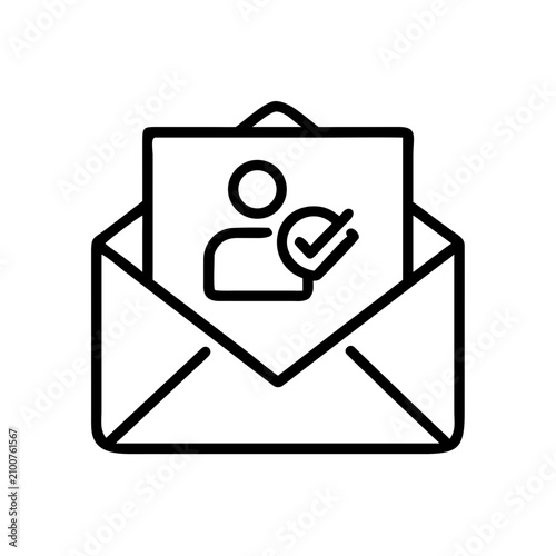 Foto New user verification line vector icon concept on transparent background
