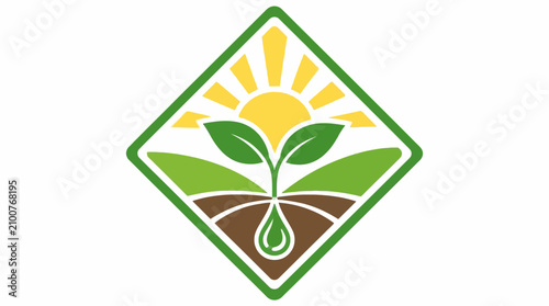 Obraz na płótnie Sustainable agriculture and farming logo.