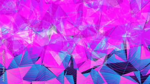 Vibrant Cyber Geometric Wave Pattern Unfolds in Digital Space Freely