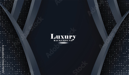 Luxury dark background with glowing silver details