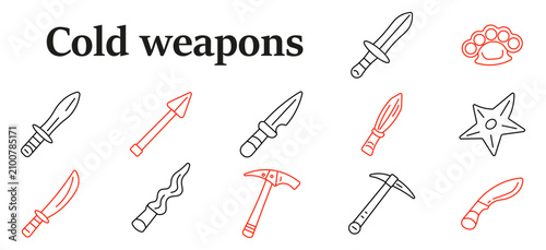 Foto Cold weapons set icon
