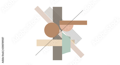 Modern abstract geometric shapes art design creative background with pastel colors and harmonious composition for creative projects and branding