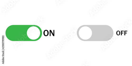 Fotografía Green on and grey off toggle switches for mobile app user interface design
