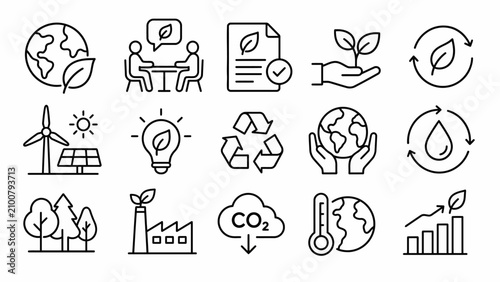 Photography Minimalist line art animal icons collection.