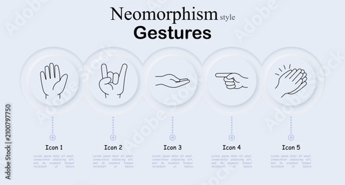 Bild auf Leinwand Gestures set icon