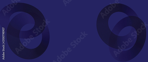 Obraz na płótnie Minimalist blue Monochromatic Geometric Waves Web Header in Stealth Style