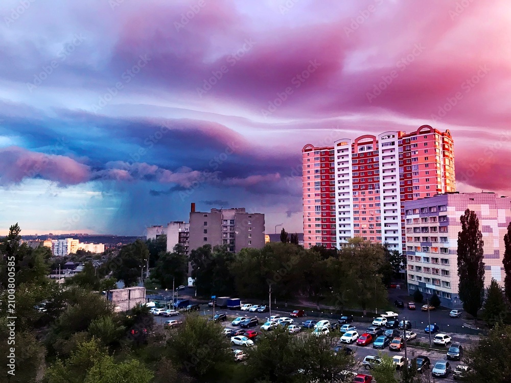 Fototapeta premium city at night with clouds