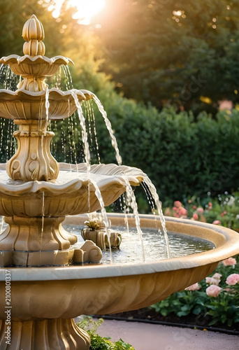 Tiered garden fountain with...