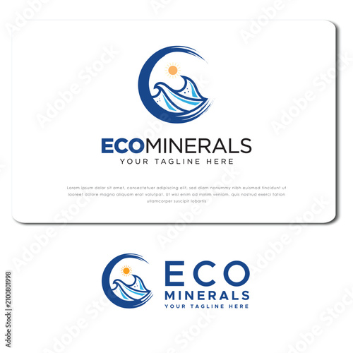 Stylish Logo Design with Waves for Branding Free Vector
