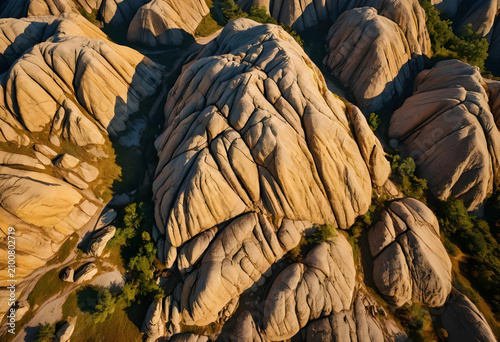 Aerial view of weathered ro...