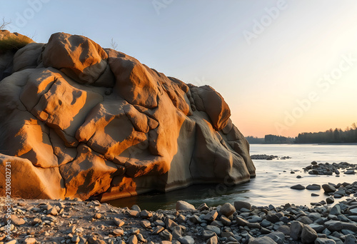 Large rock formation on a r...