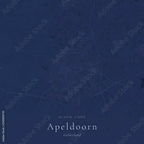 Fotografie Blueprint Map of Apeldoorn, Netherlands | Architectural Line Art Poster
