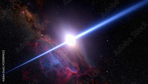 Supernova explosion in deep space