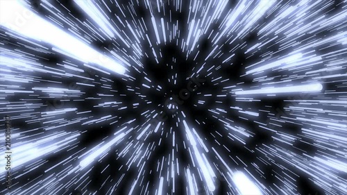 a Warp Speed Fast Travel animation in time and space as a short version