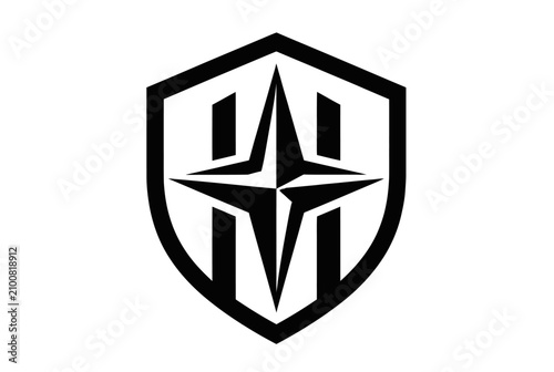 Foto Shield logo with star and stripes for corporate security.